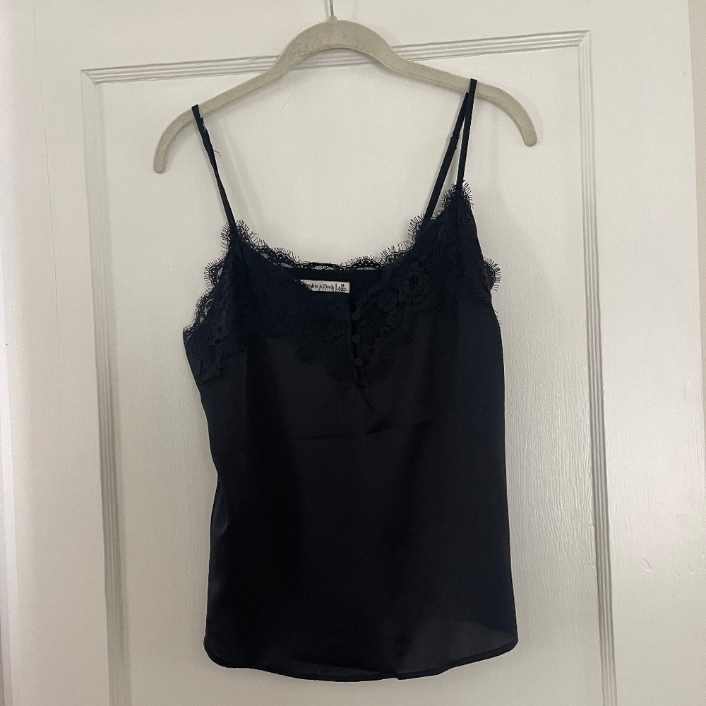 Black satin cami